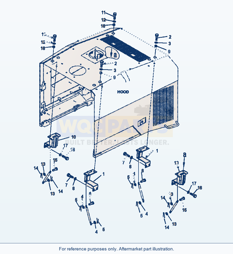 Komatsu WA380-7 Hood Hinge parts diagram