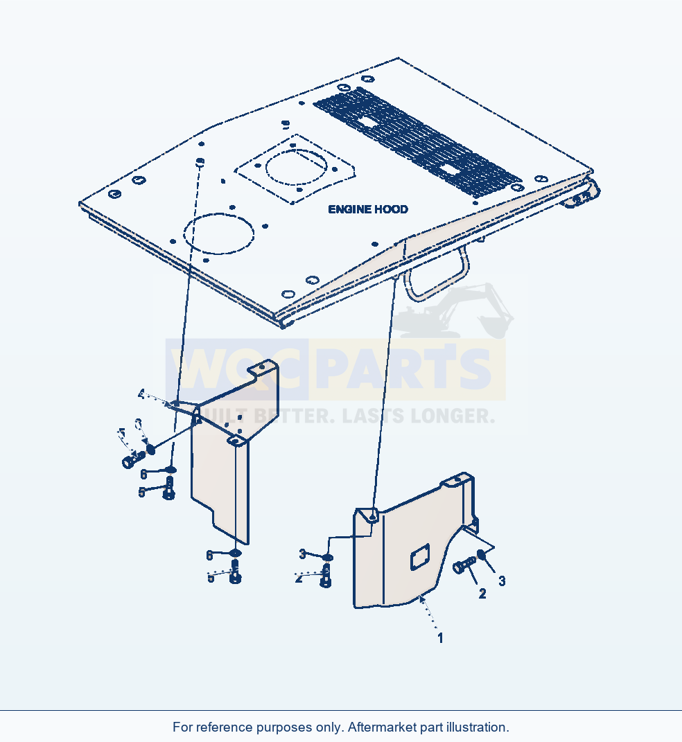 Komatsu WA380-7 Hood Kdpf Side Cover parts diagram