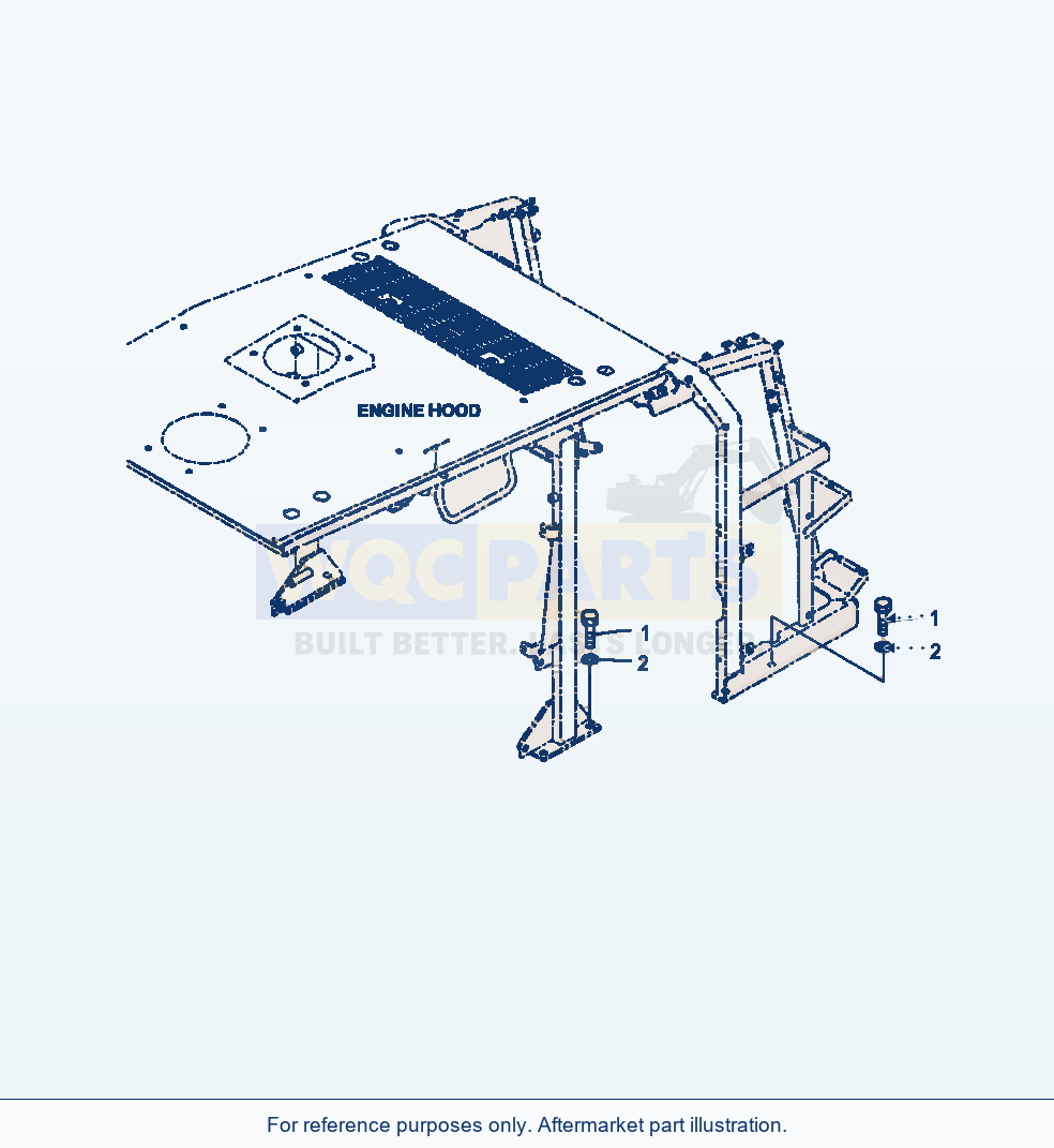 Komatsu WA380-7 Hood Mounting parts diagram