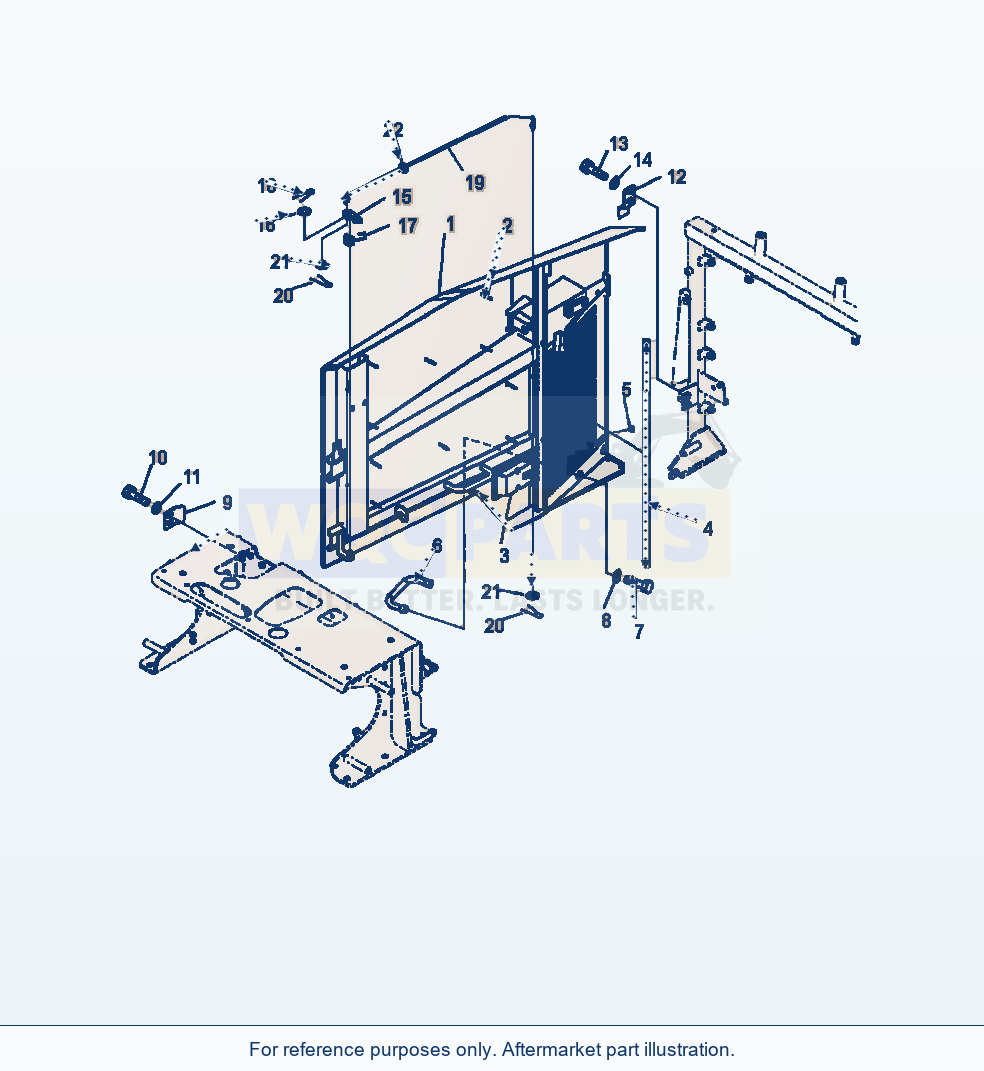 Komatsu WA380-7 Hood R.H. Door parts diagram