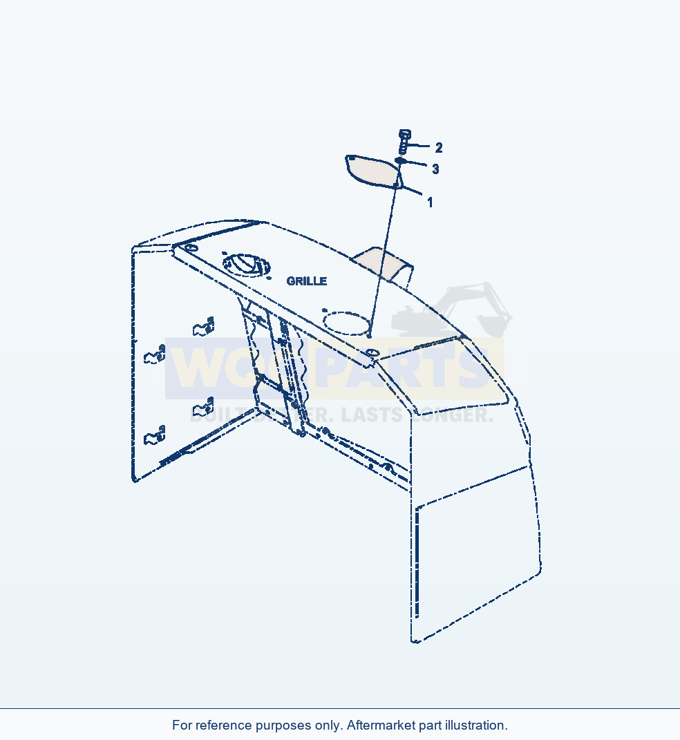 Komatsu WA380-7 Hood Radiator Cover parts diagram