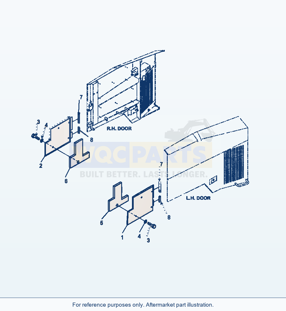 Komatsu WA380-7 Hood Tank Cover Without Rear Full Fender parts diagram