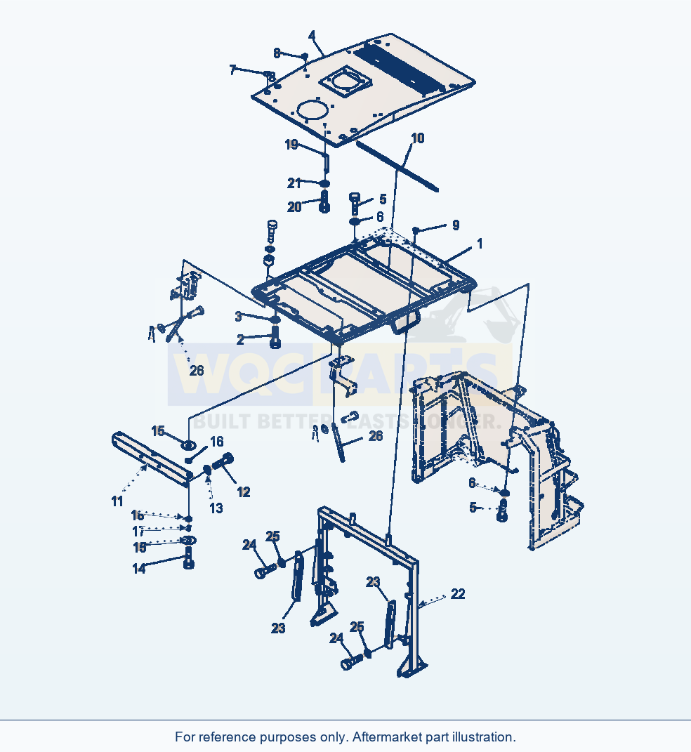 Komatsu WA380-7 Hood parts diagram