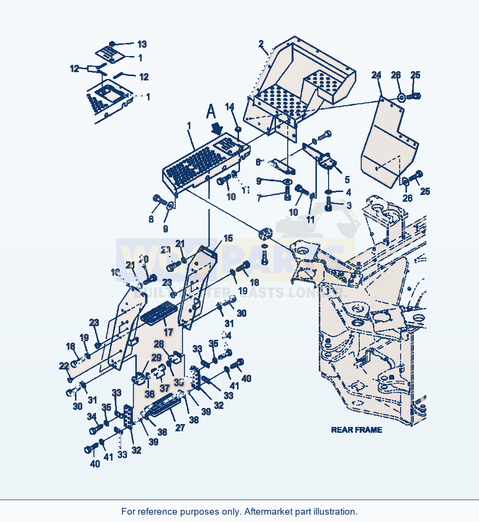 Komatsu WA380-7 R.H. Ladder With Rear Full Fender parts diagram