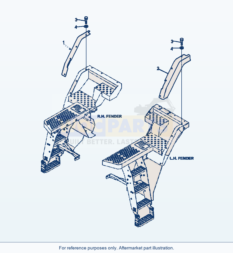 Komatsu WA380-7 Rear Fender Cover parts diagram