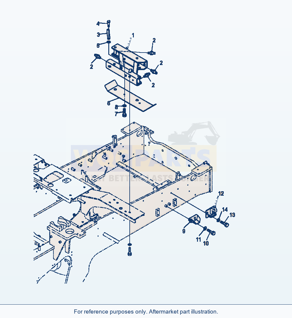 Komatsu WA380-7 Rear Fender L.H. Hinge And Lock parts diagram