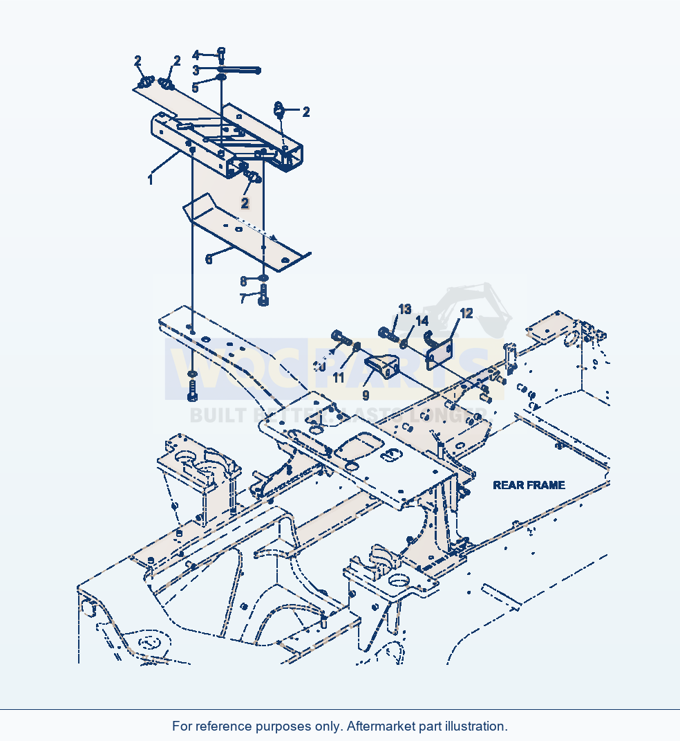 Komatsu WA380-7 Rear Fender R.H. Hinge And Lock parts diagram
