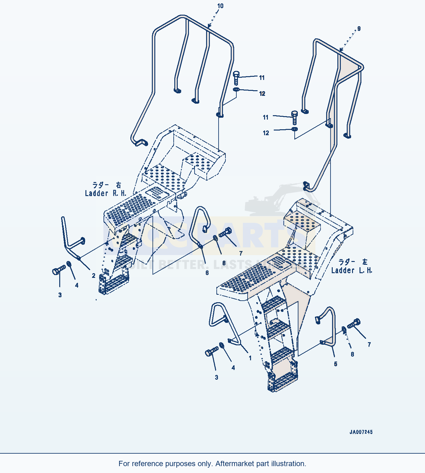 Komatsu WA380-7 Handrail (#10001-) parts diagram