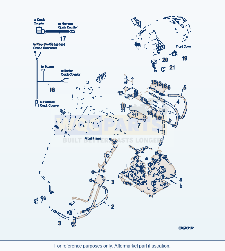 Komatsu WA380-7 Hydraulic Piping, Quick Coupler Piping parts diagram