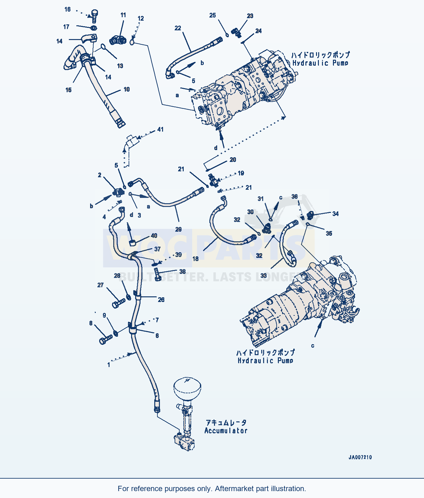 Komatsu WA380-7 Hydraulic Pump, Fan Pump Piping Serial 10001-UP parts diagram
