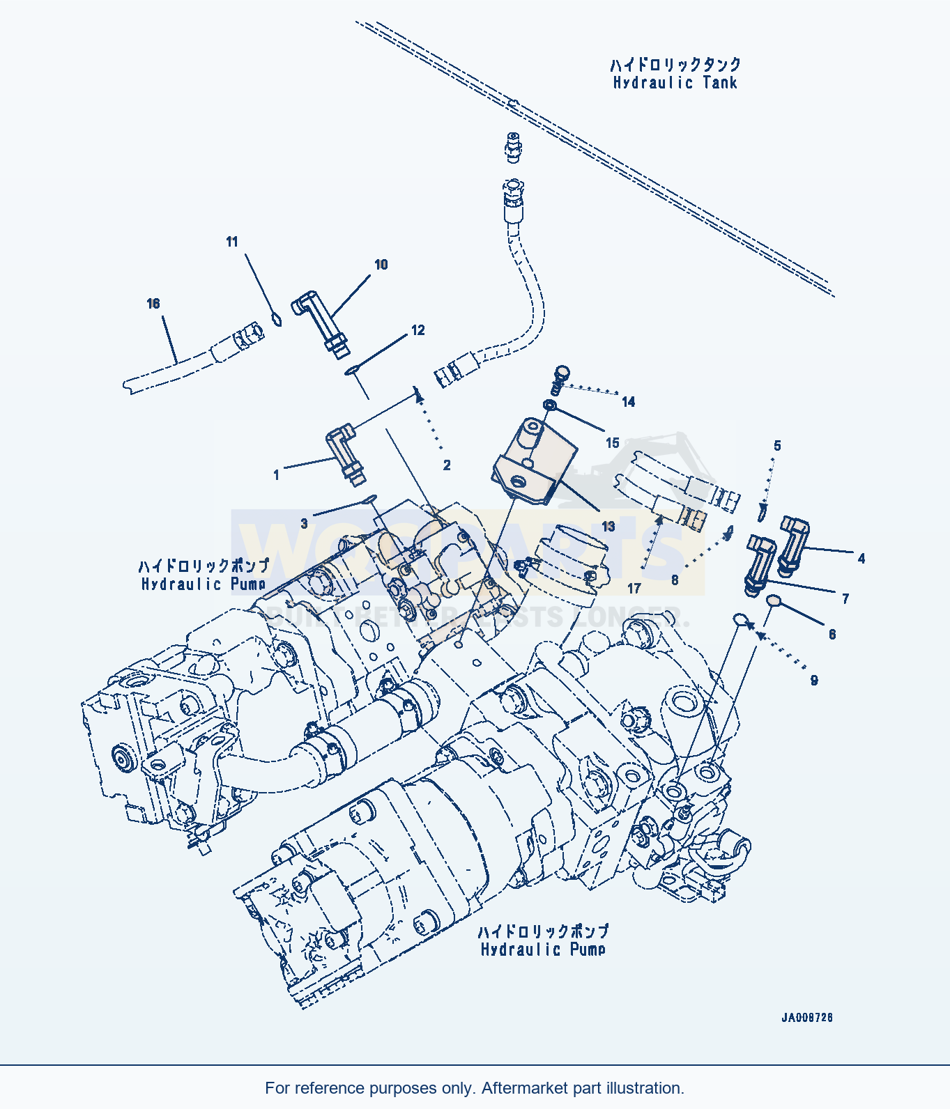 Komatsu WA380-7 Hydraulic Pump, Ls Piping Serial 10001-UP parts diagram