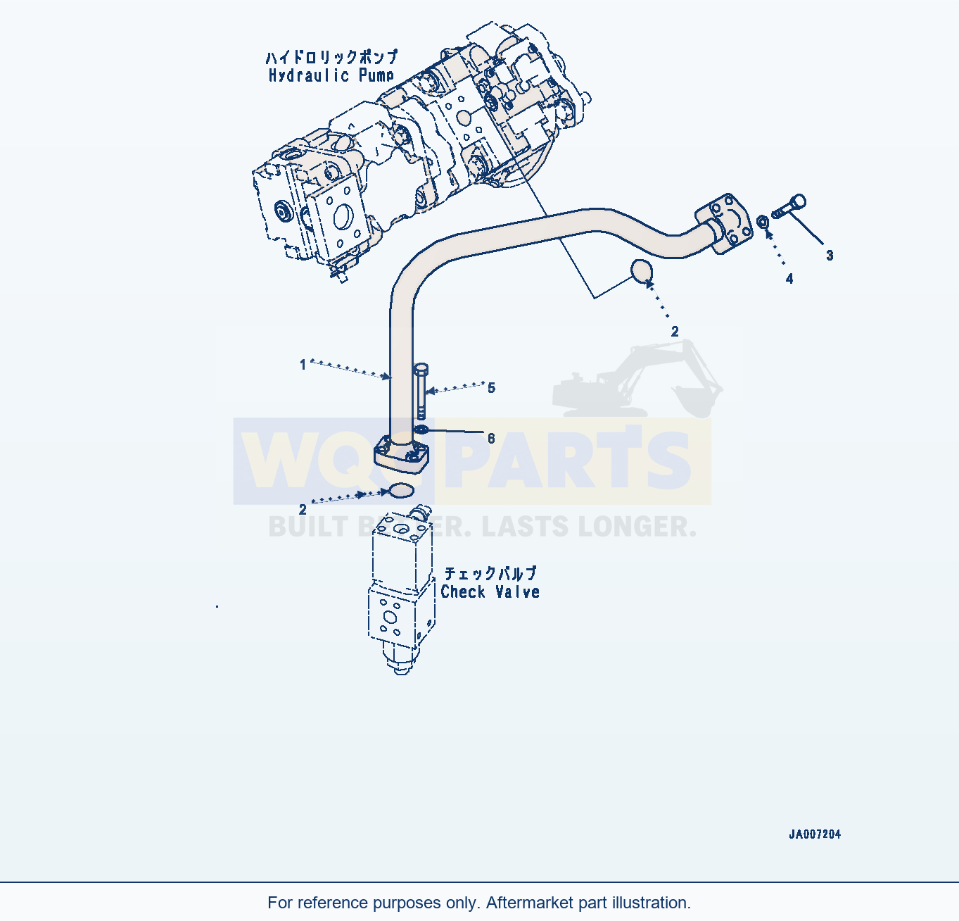 Komatsu WA380-7 Hydraulic Pump, Steering Piping Serial 10001-UP parts diagram