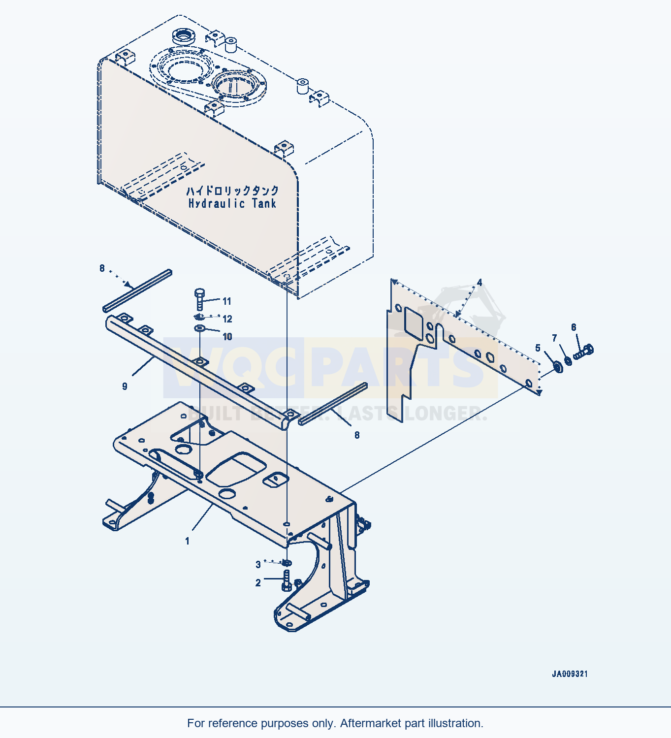Komatsu WA380-7 Hydraulic Tank, Bracket (#10070-) parts diagram
