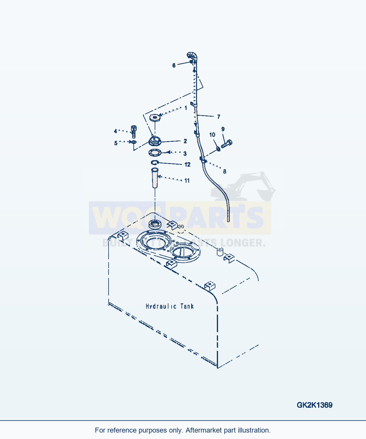 Komatsu WA380-7 Hydraulic Tank, Breather Serial H62051-UP parts diagram