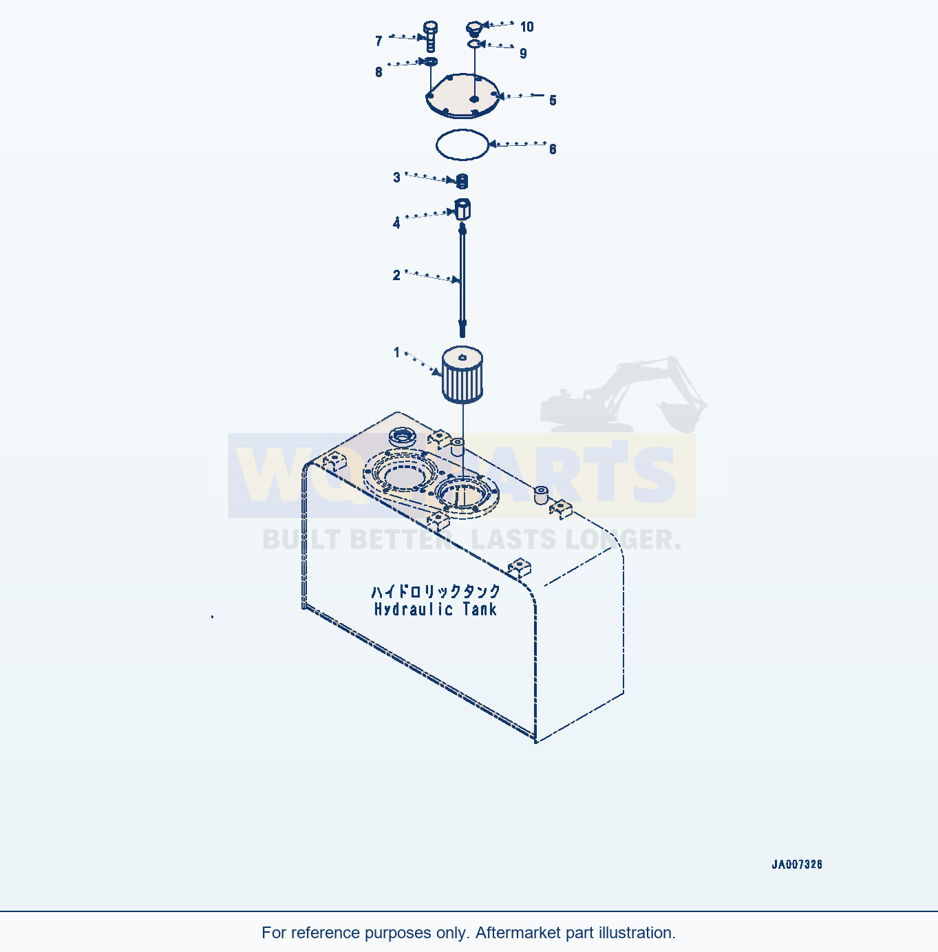 Komatsu WA380-7 Hydraulic Tank, Strainer Serial 10001-UP parts diagram
