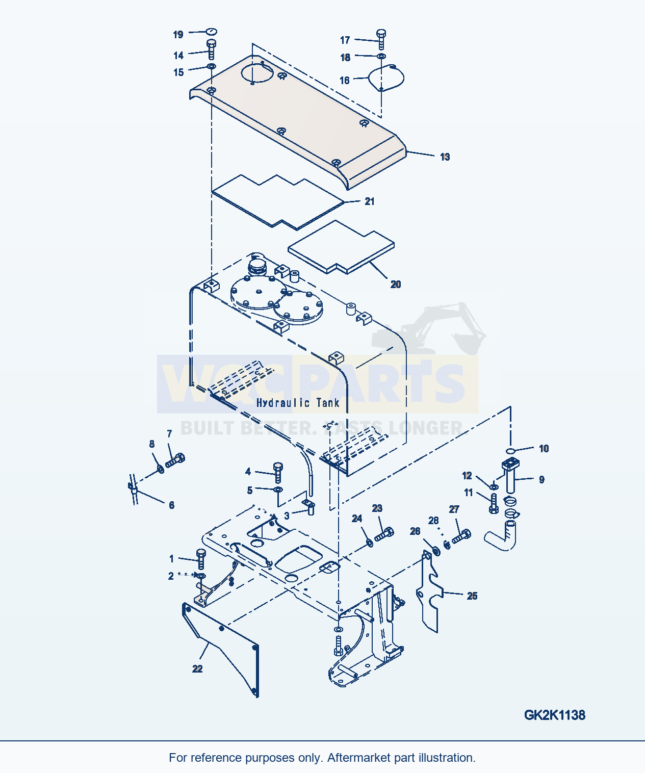 Komatsu WA380-7 Hydraulic Tank, Tank Related Serial 10001-UP parts diagram