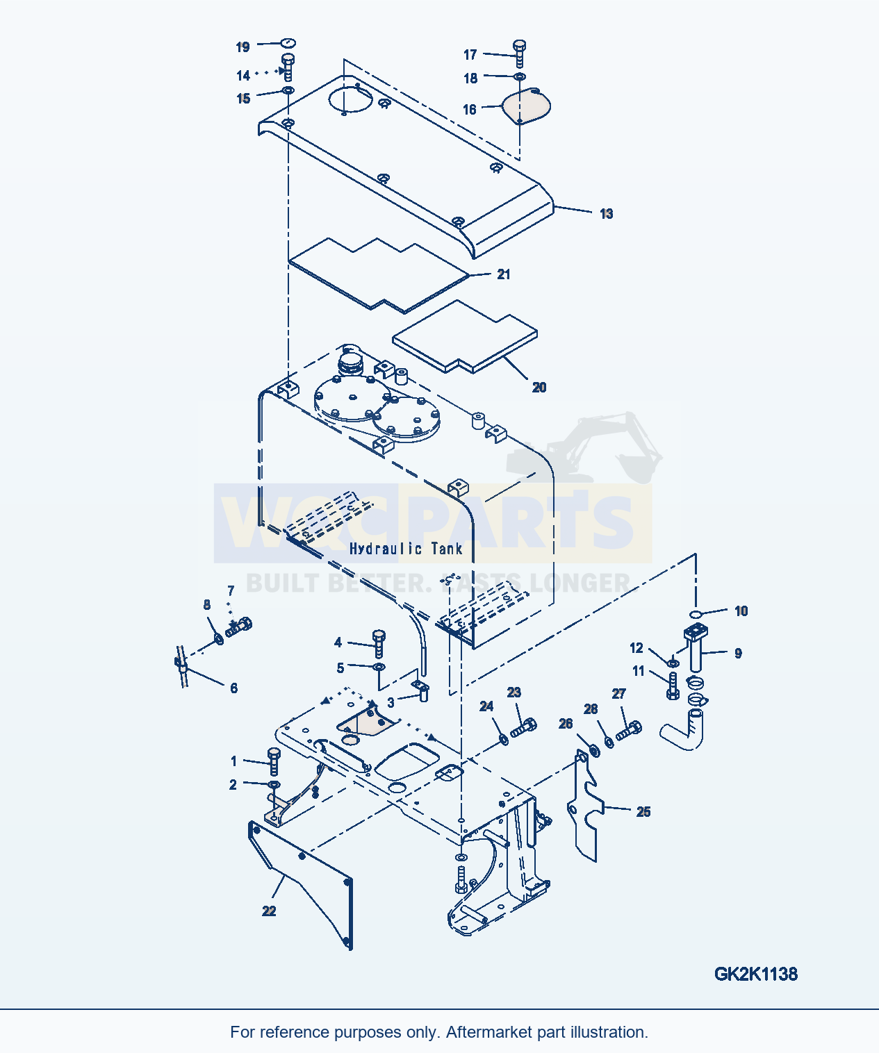 Komatsu WA380-7 Hydraulic Tank, Tank Related Serial H62051-UP parts diagram