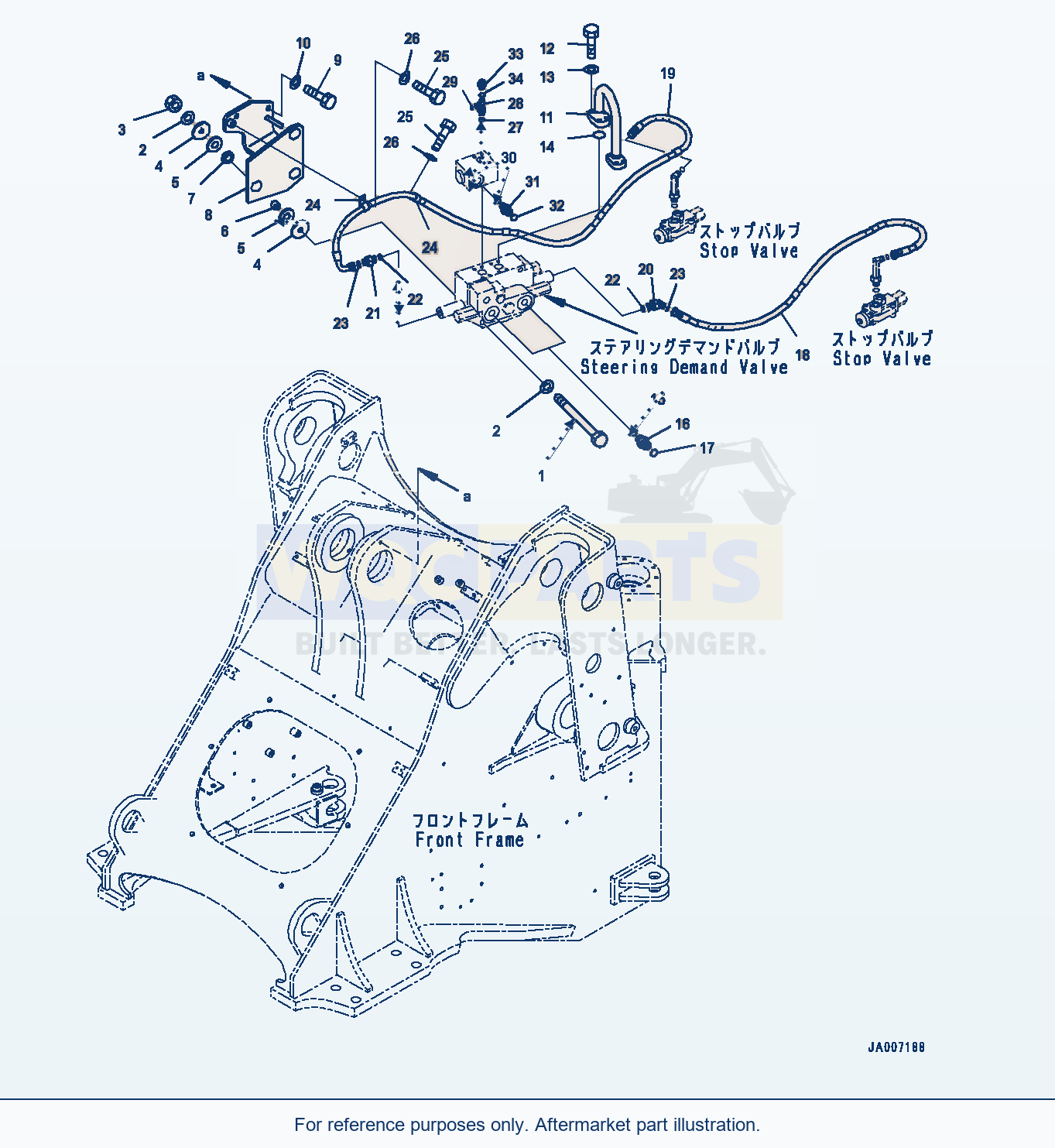 Komatsu WA380-7 Steering Demand Valve, Related Serial 10001-UP parts diagram