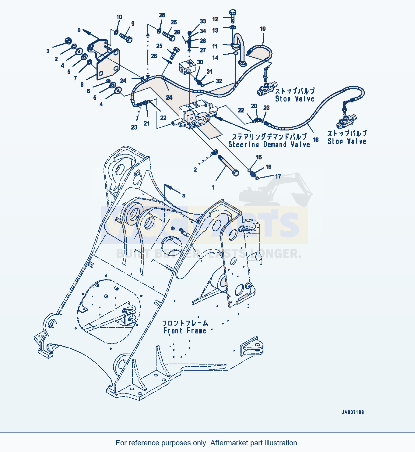 Komatsu WA380-7 Steering Demand Valve, Related Serial H62051-UP parts diagram