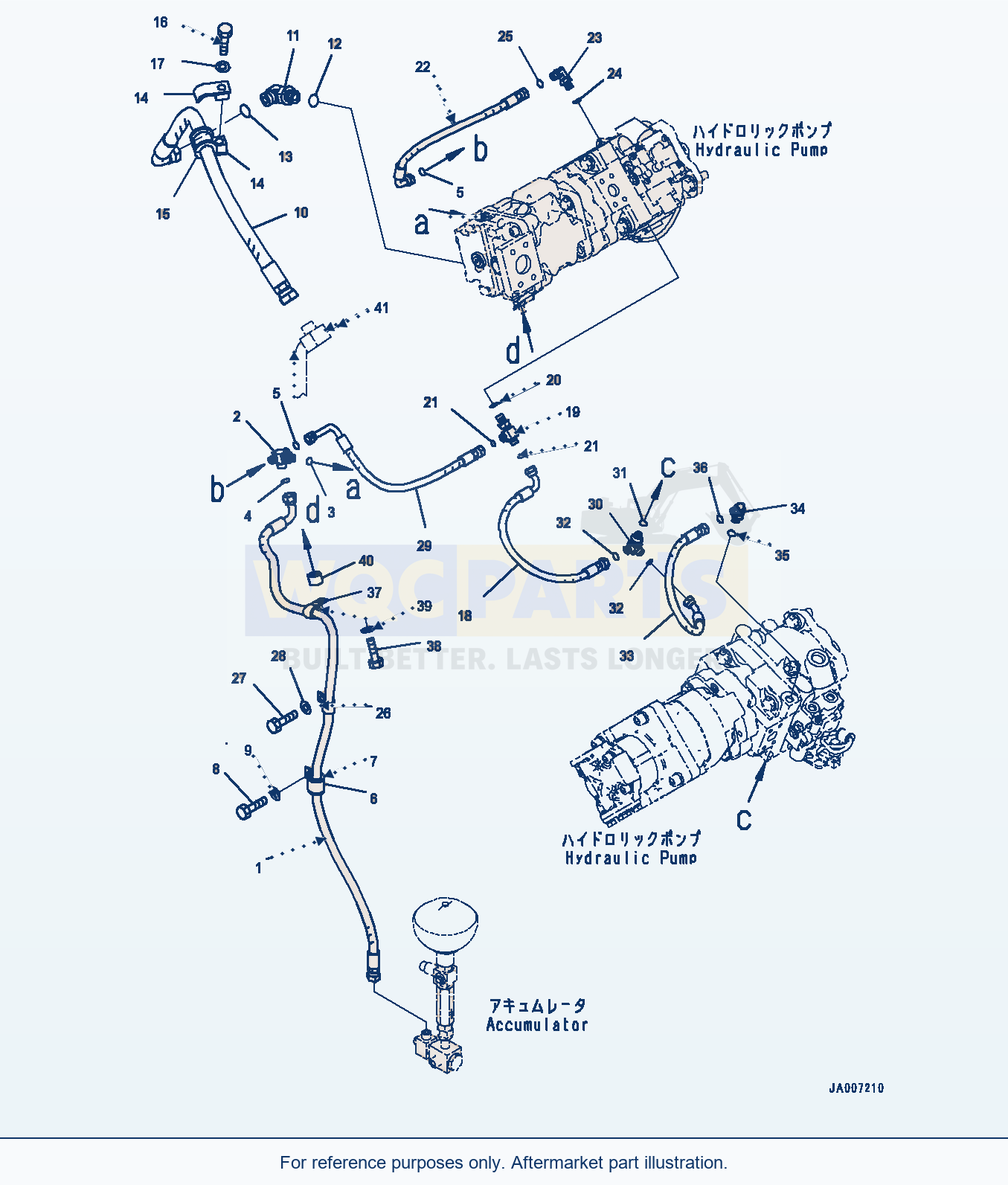 Komatsu WA380-7 Hydraulic Oil Pump, Fan Pump Piping (#10001-) parts diagram