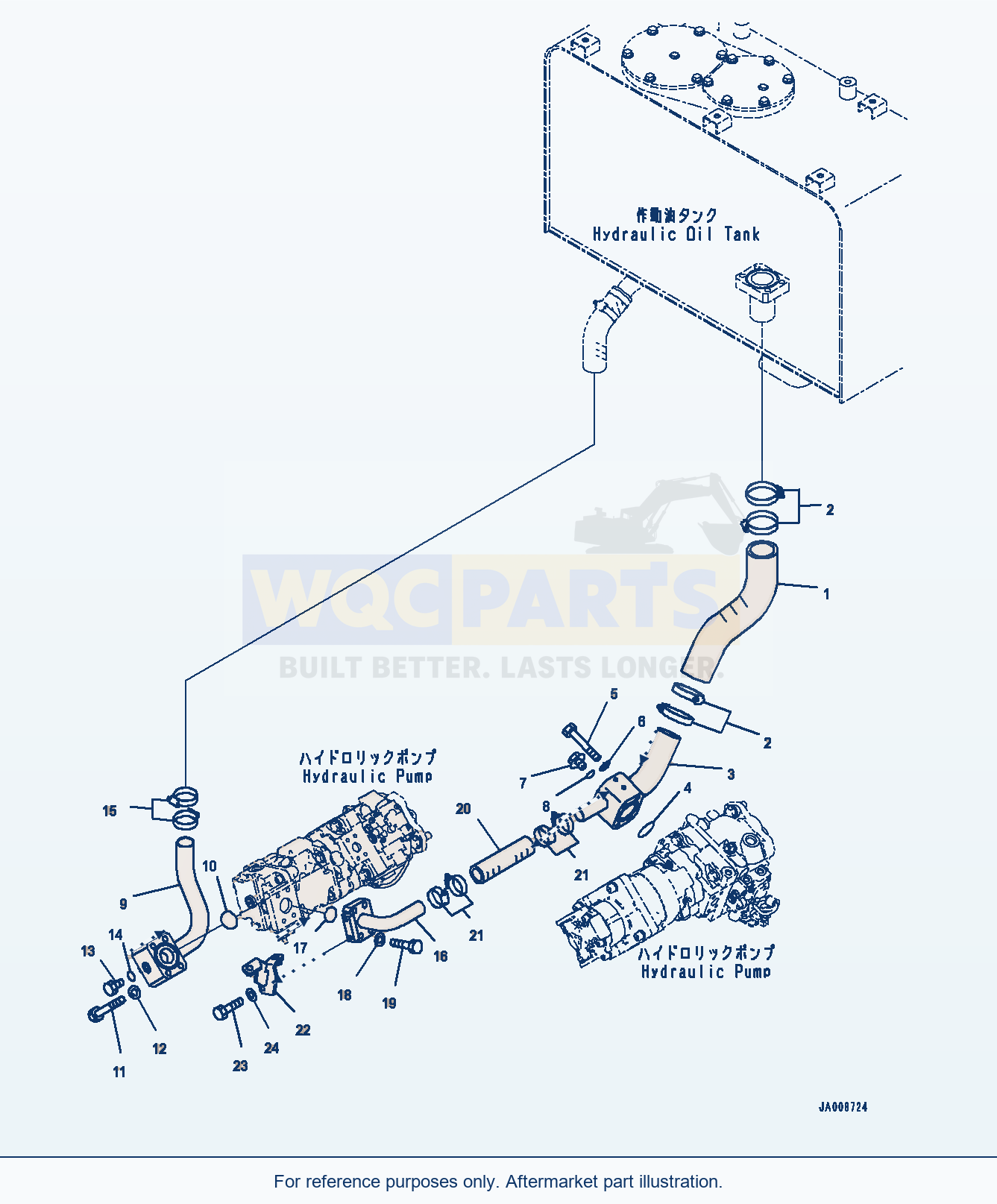 Komatsu WA380-7 Hydraulic Oil Pump, Suction Piping (#10001-) parts diagram