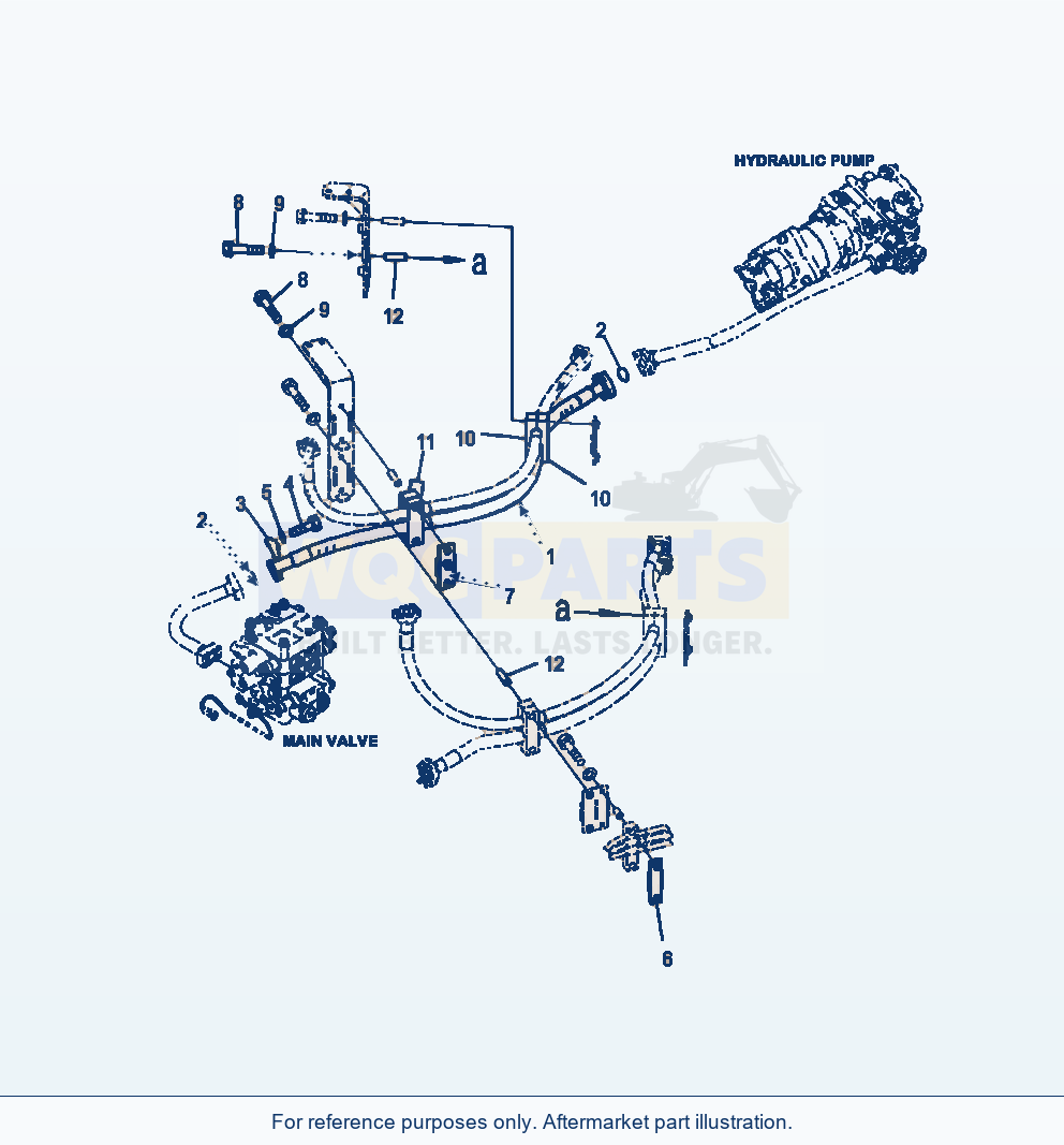 Komatsu WA380-7 Hydraulic Piping Delivery Line parts diagram