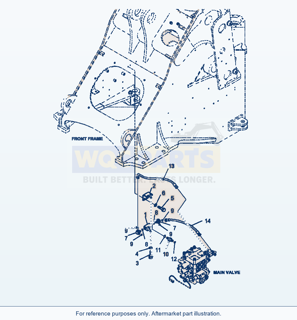 Komatsu WA380-7 Hydraulic Piping Epc Shuttle Valve Line parts diagram