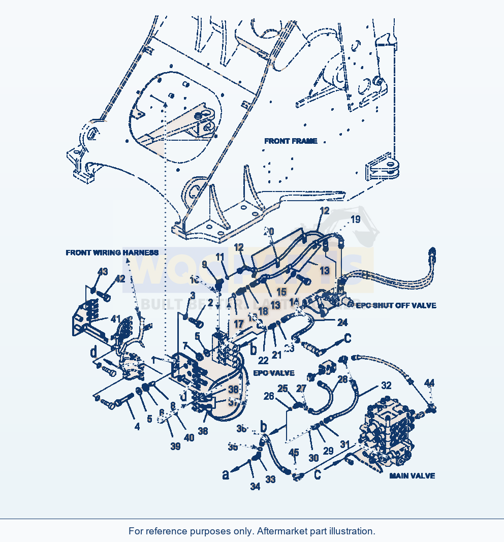 Komatsu WA380-7 Hydraulic Piping Epc Valve Line (2-Spool Valve) parts diagram
