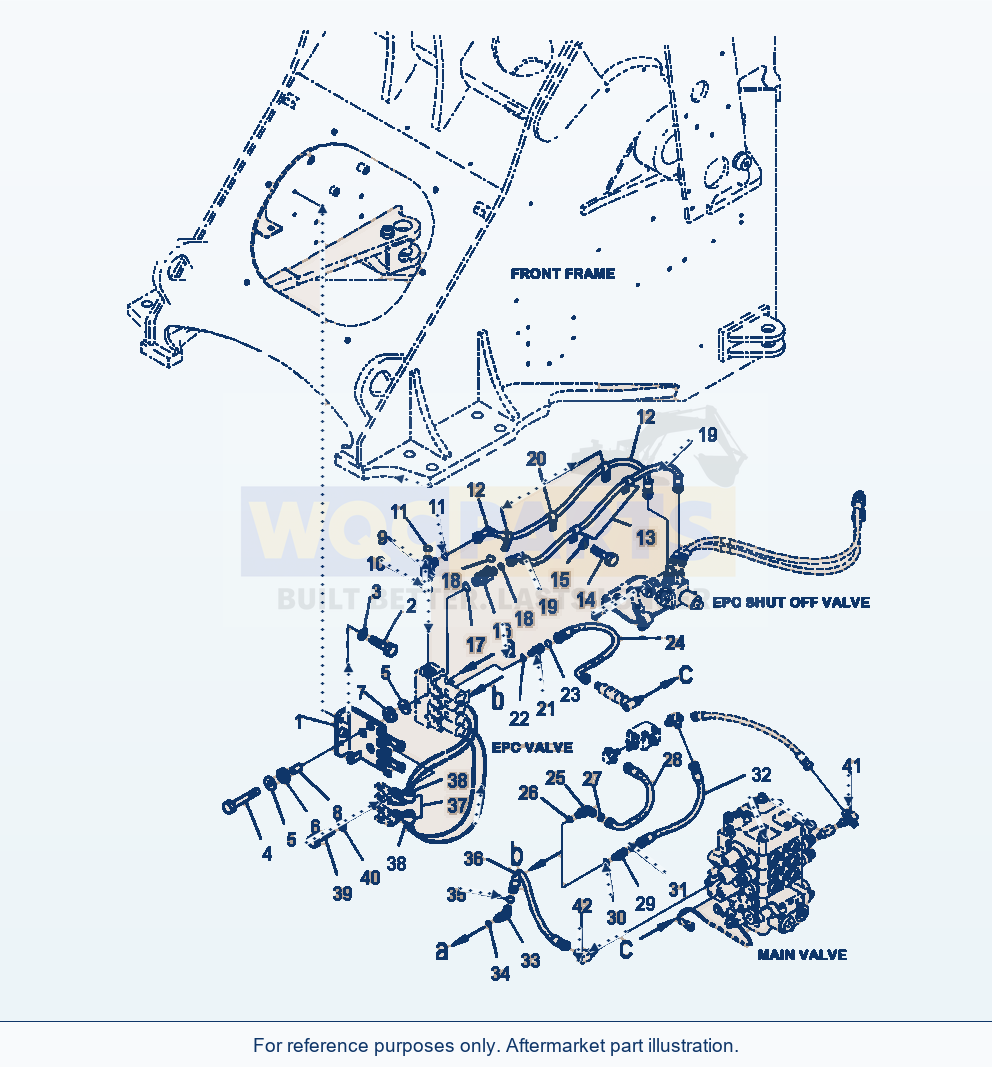 Komatsu WA380-7 Hydraulic Piping Epc Valve Line (3-Spool Valve) parts diagram