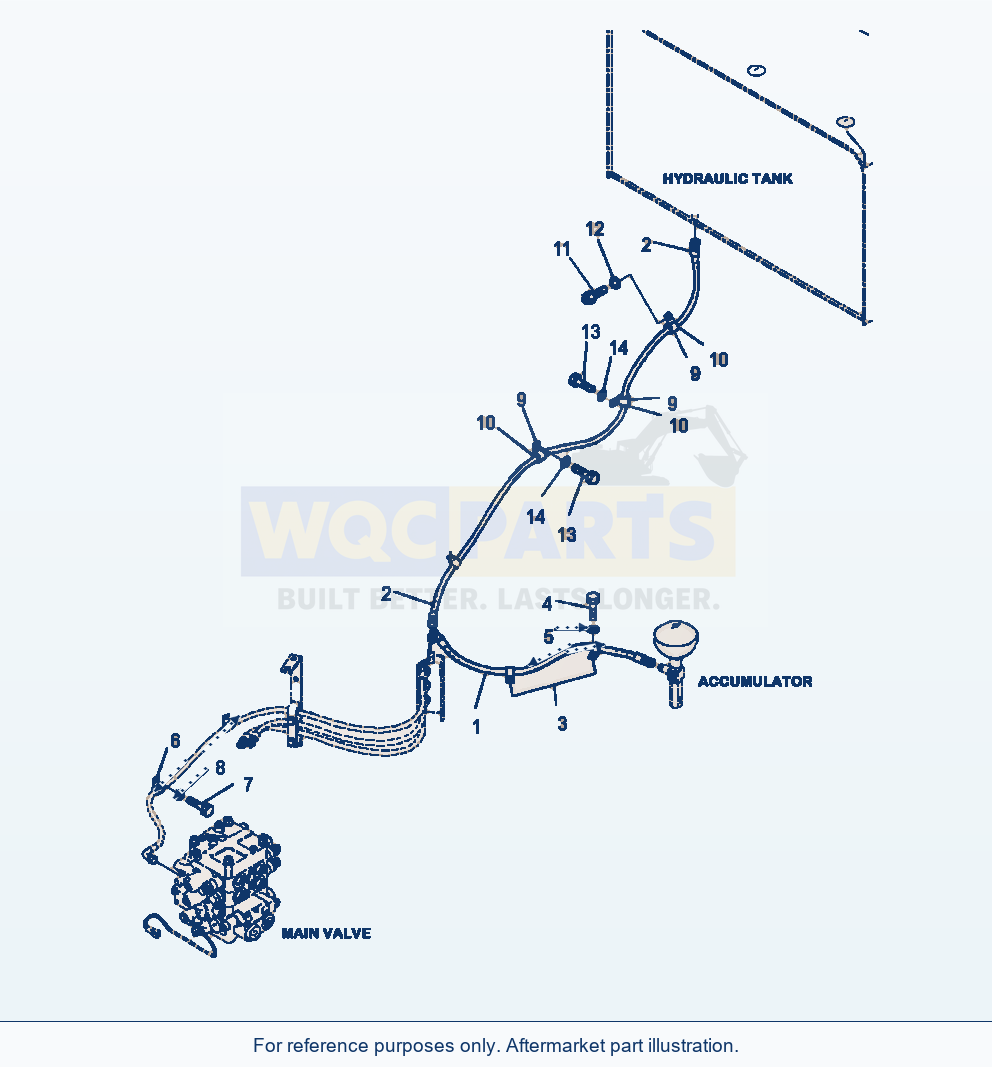 Komatsu WA380-7 Hydraulic Piping Epc Valve Rear Line parts diagram