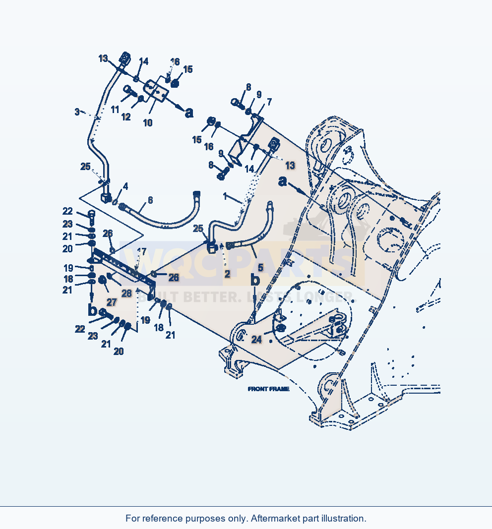 Komatsu WA380-7 Hydraulic Piping Ppc Valve Line (3-Spool Valve) parts diagram