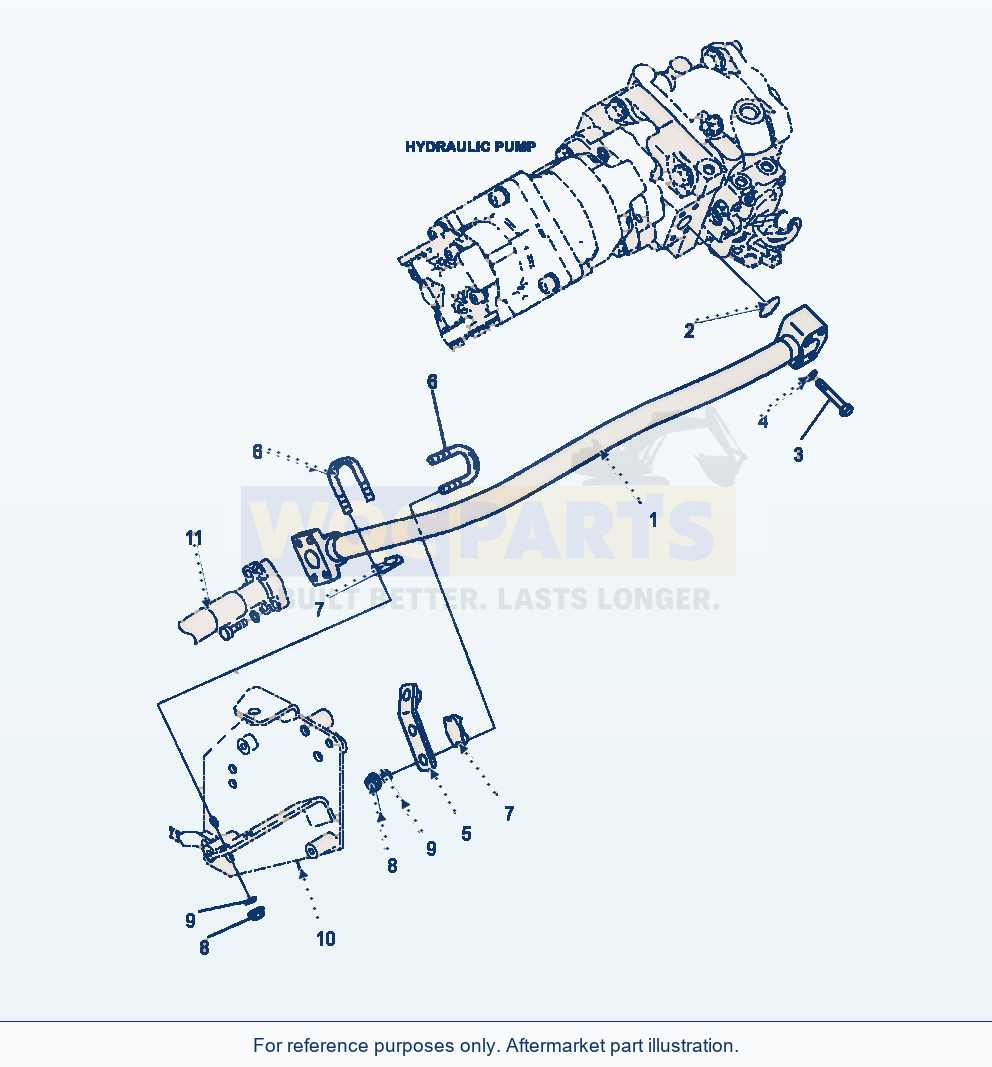 Komatsu WA380-7 Hydraulic Piping Pump Delivery Piping parts diagram