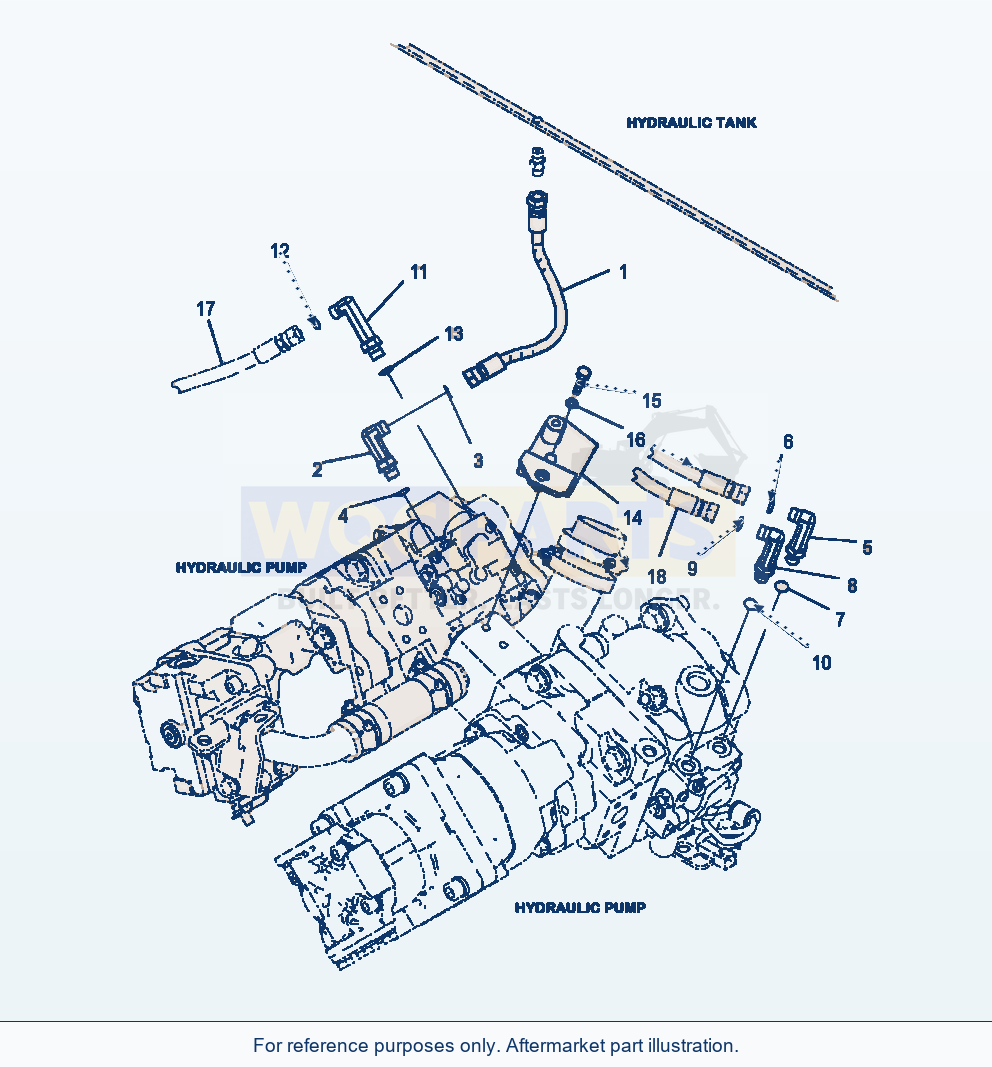 Komatsu WA380-7 Hydraulic Piping Pump Ls Piping parts diagram