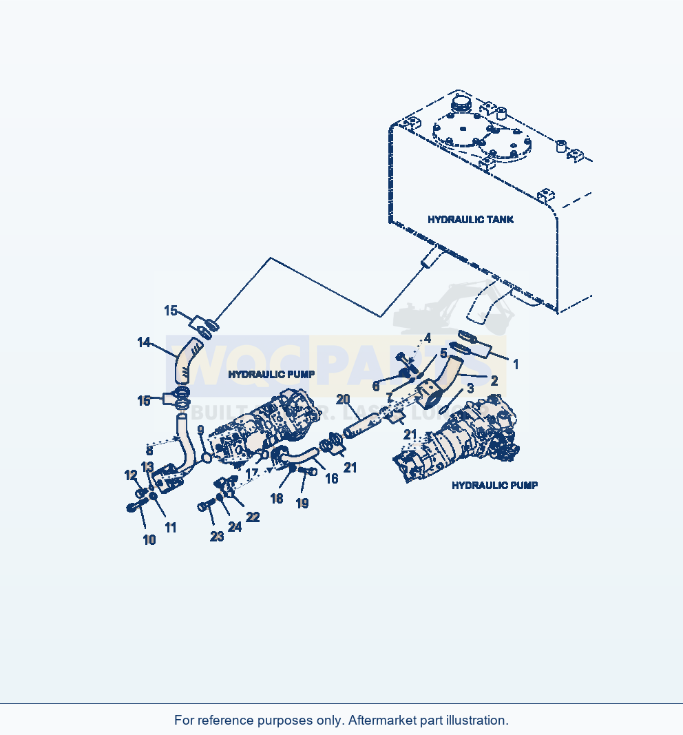 Komatsu WA380-7 Hydraulic Piping Pump Suction Piping parts diagram