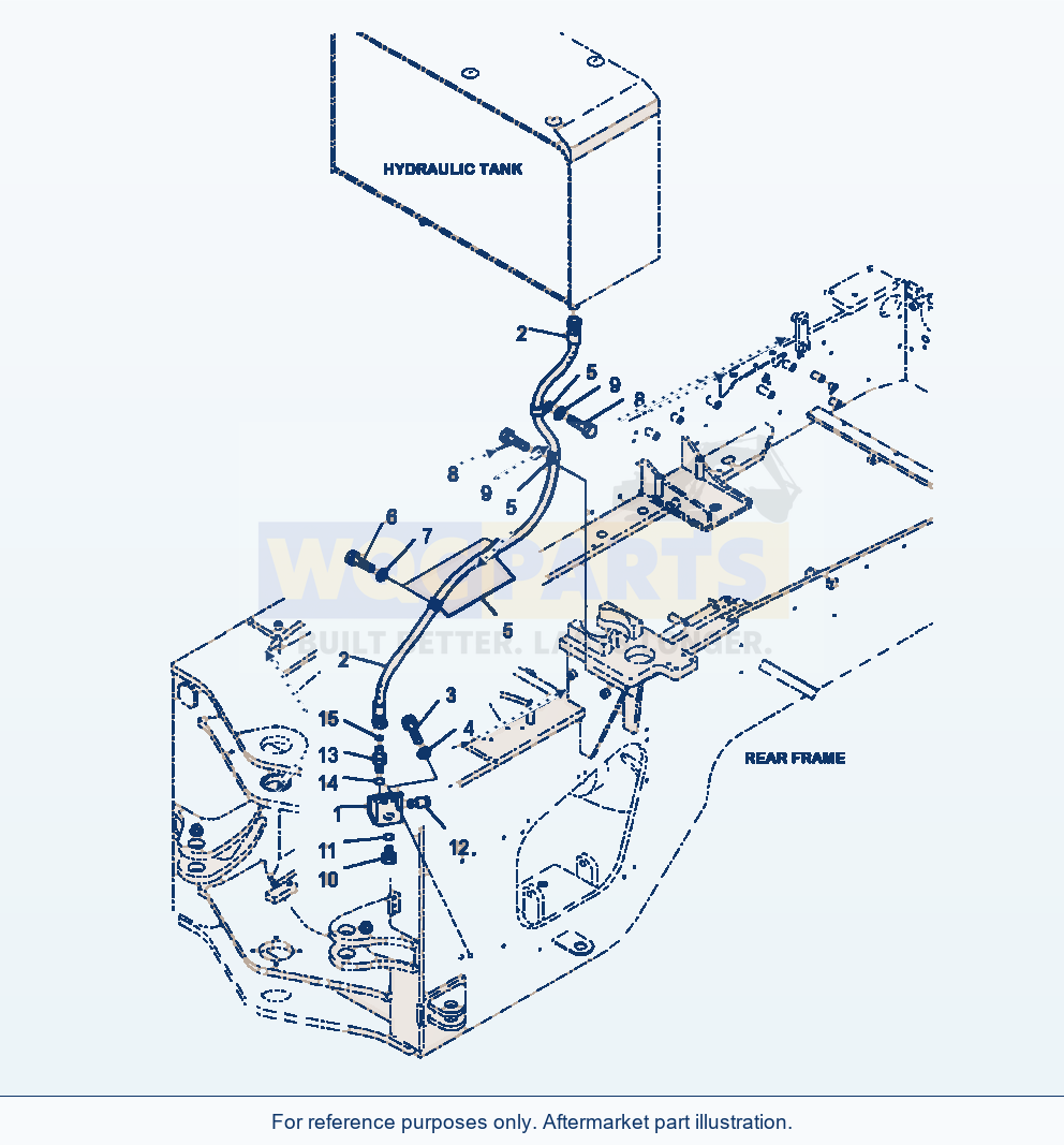Komatsu WA380-7 Hydraulic Piping T-Block Drain Line parts diagram