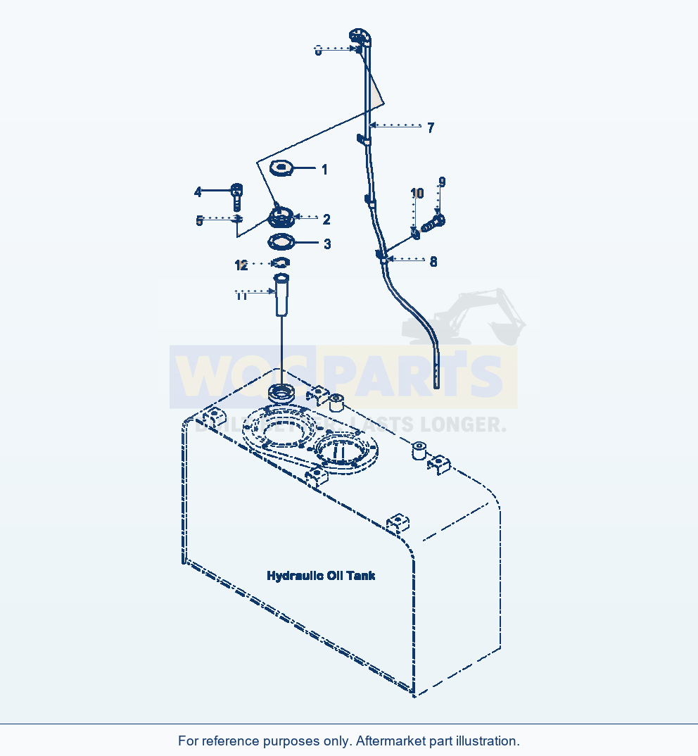 Komatsu WA380-7 Hydraulic Tank Filler Cap parts diagram