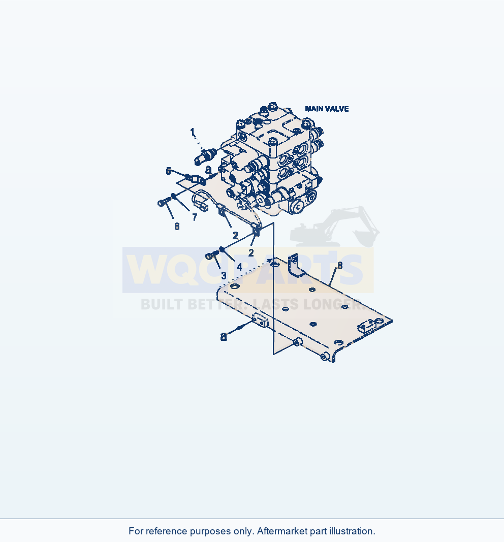 Komatsu WA380-7 Main Control Valve Sensor parts diagram