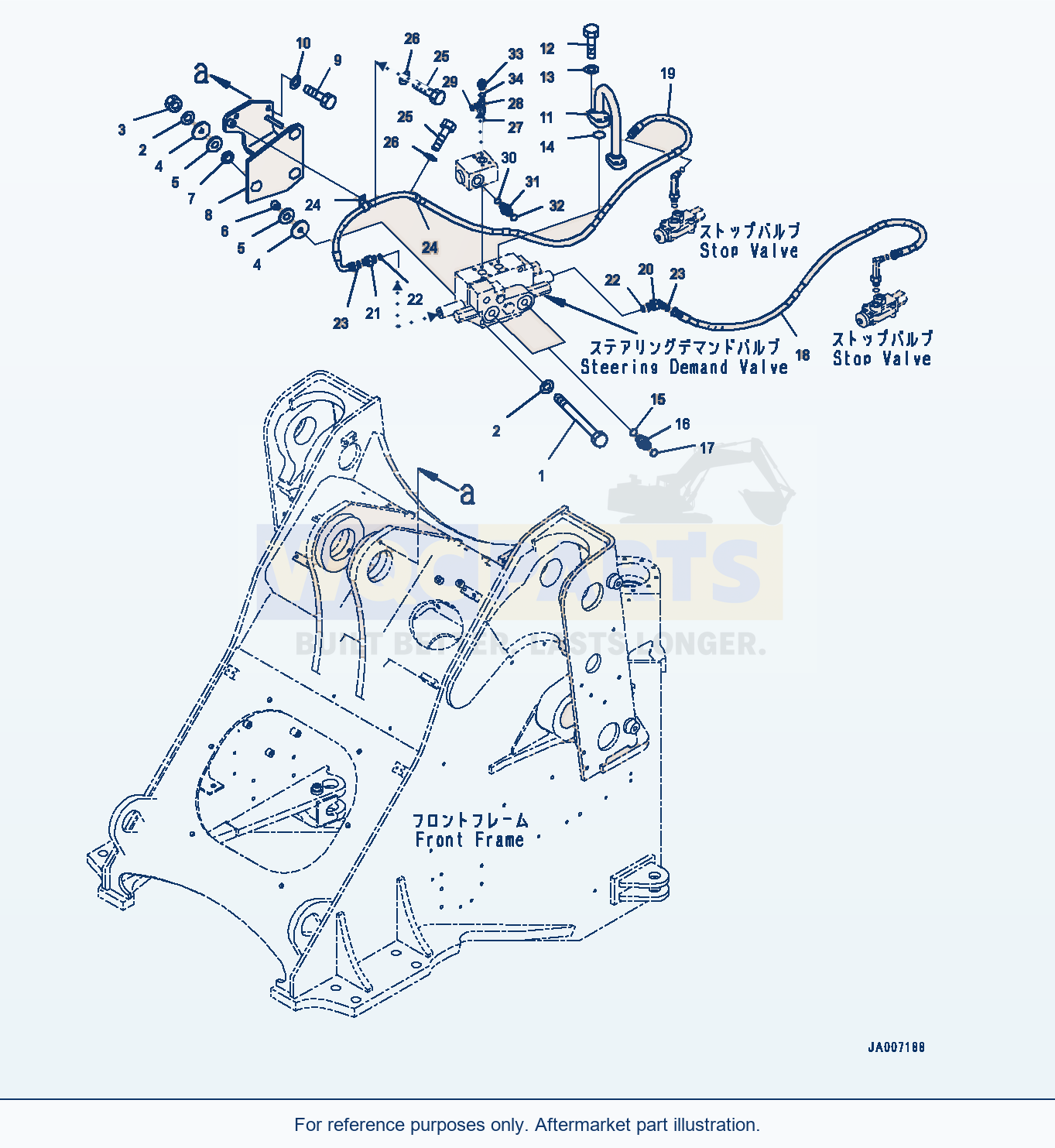 Komatsu WA380-7 Steering Demand Valve, Related Parts (#10001-) parts diagram