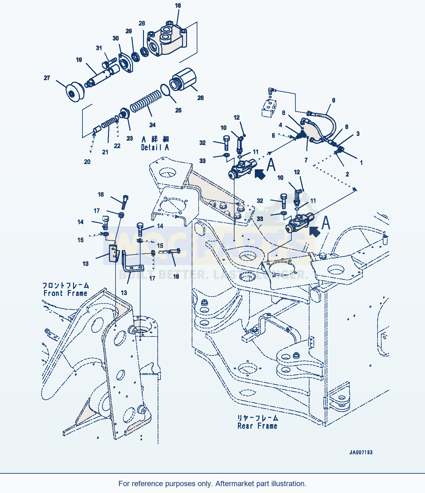 Komatsu WA380-7 Steering Hydraulic Piping, Stop Valve (#10001-) parts diagram