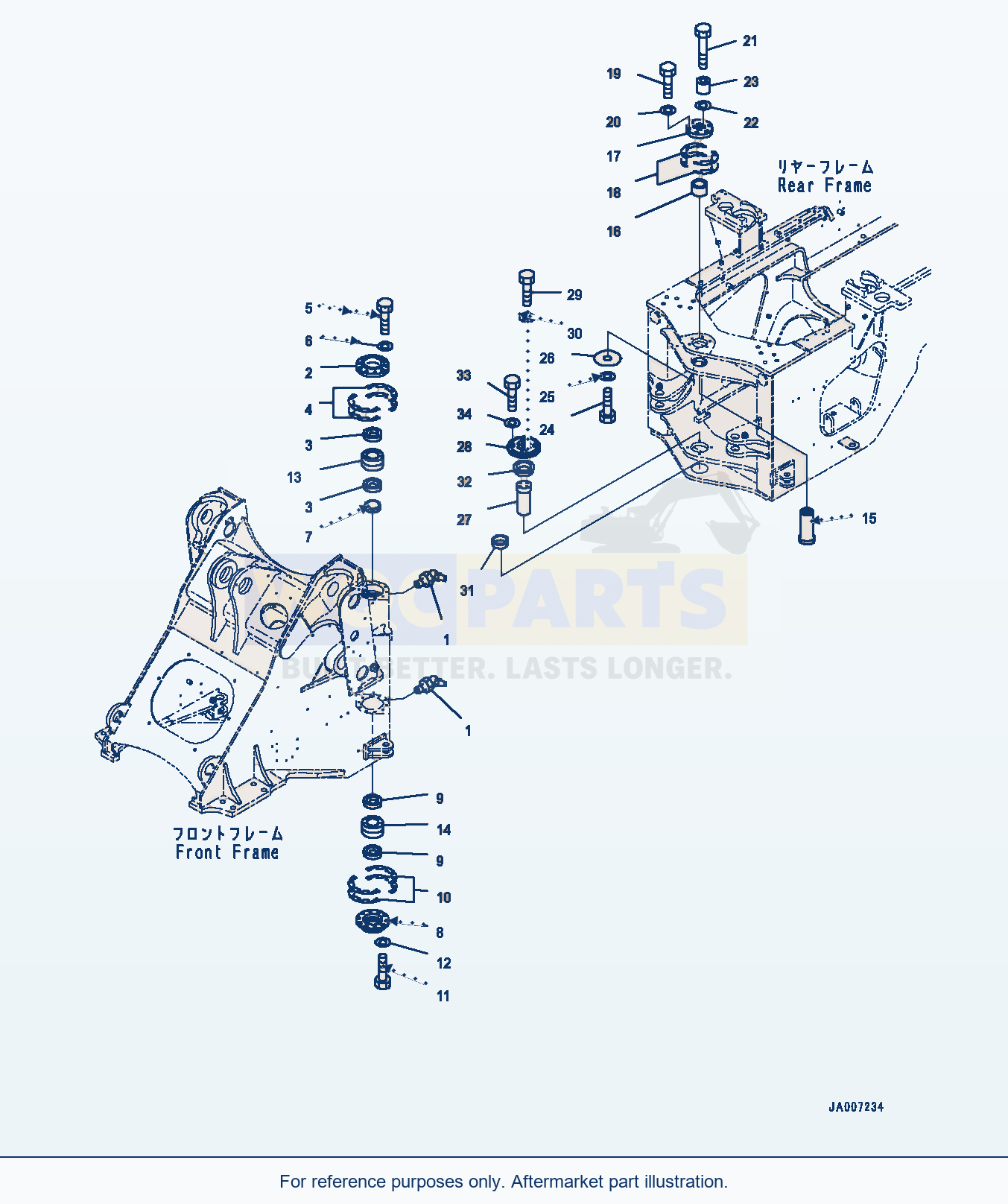 Komatsu WA380-7 Hinge Pin Serial 10001-UP parts diagram