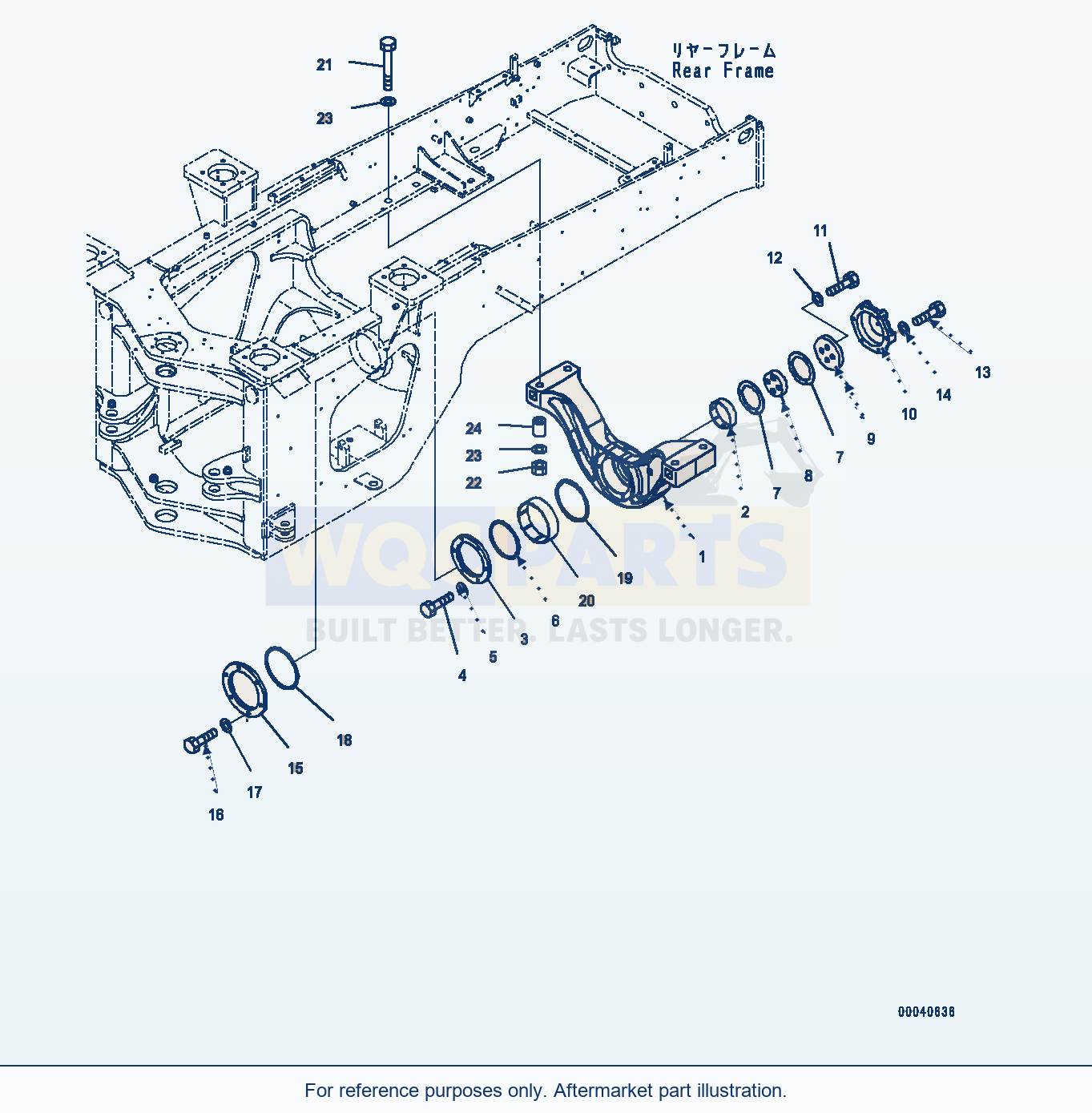 Komatsu WA380-7 Rear Axle Support Serial H62051-UP parts diagram