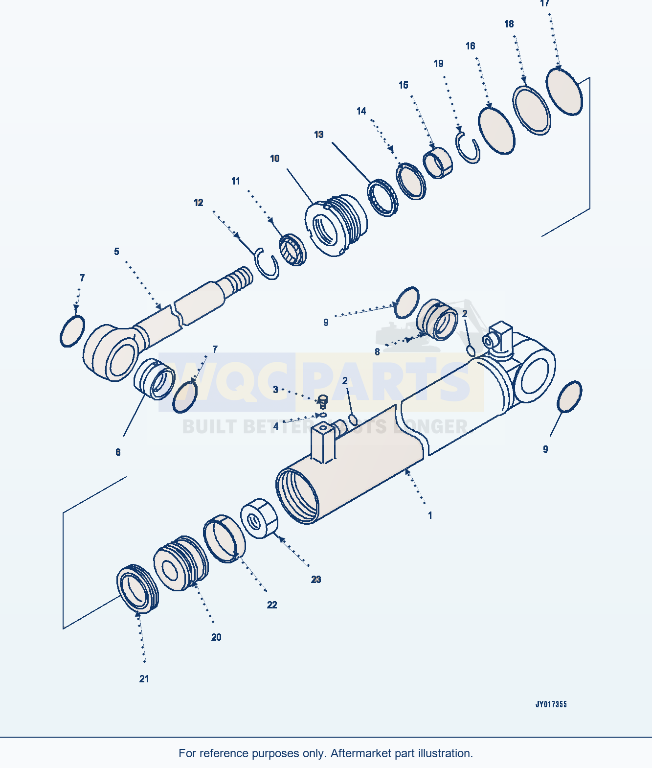 Komatsu WA380-7 Steering Cylinder, Inner Serial 10001-UP parts diagram