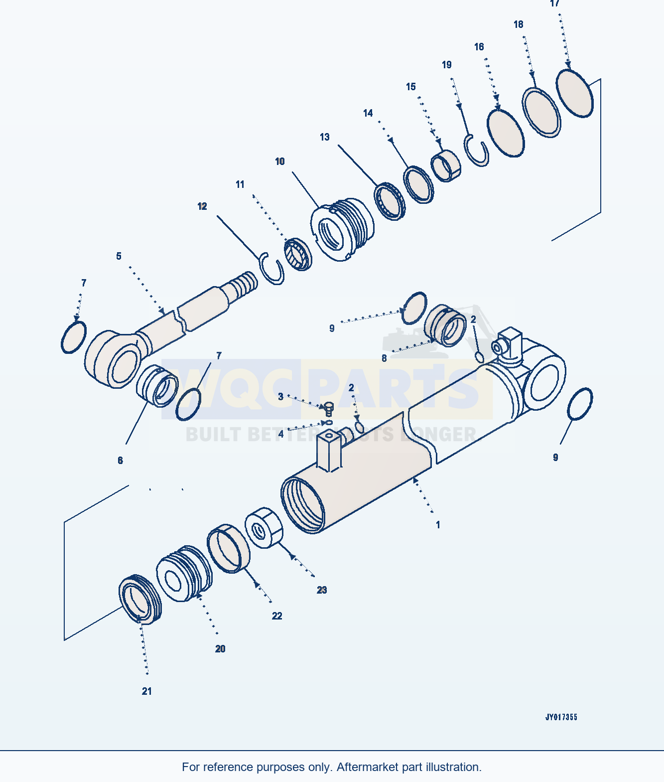 Komatsu WA380-7 Steering Cylinder, Inner Serial H62051-UP parts diagram