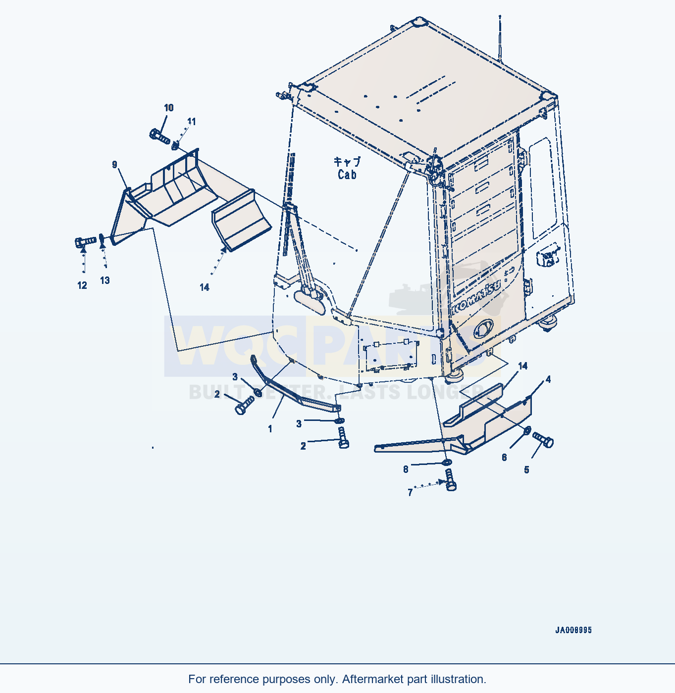 Komatsu WA380-7 Floor Cover Serial H62051-UP parts diagram