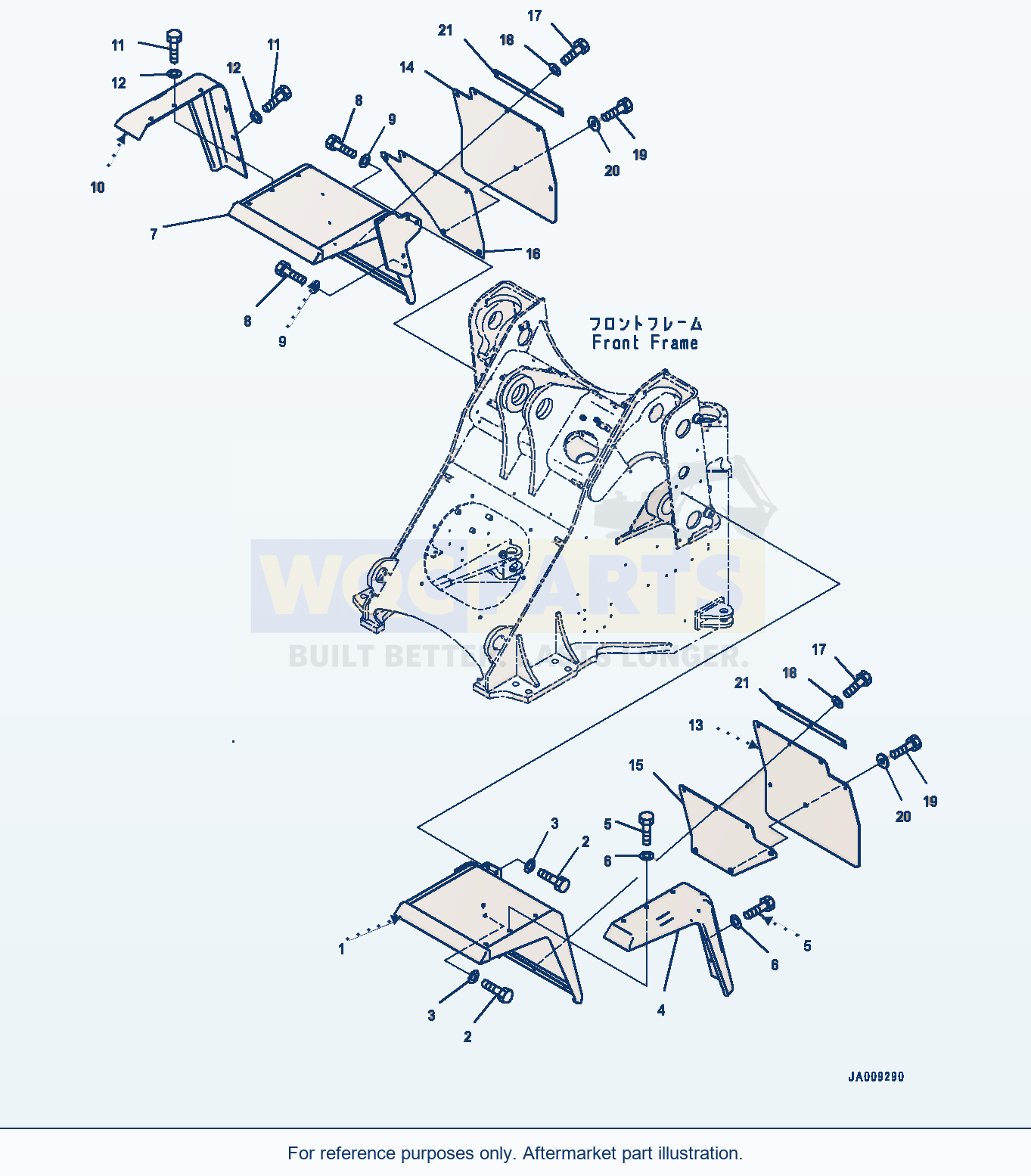 Komatsu WA380-7 Front Fender, With Side Cover Serial 10001-UP parts diagram
