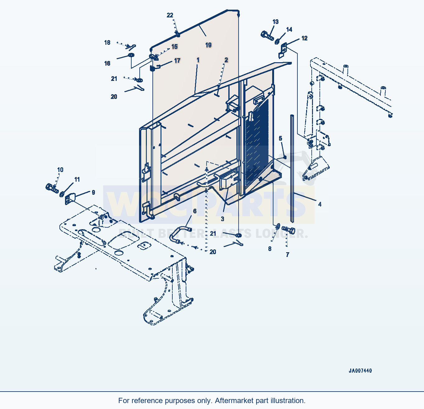 Komatsu WA380-7 Hood, Door, Rhs parts diagram