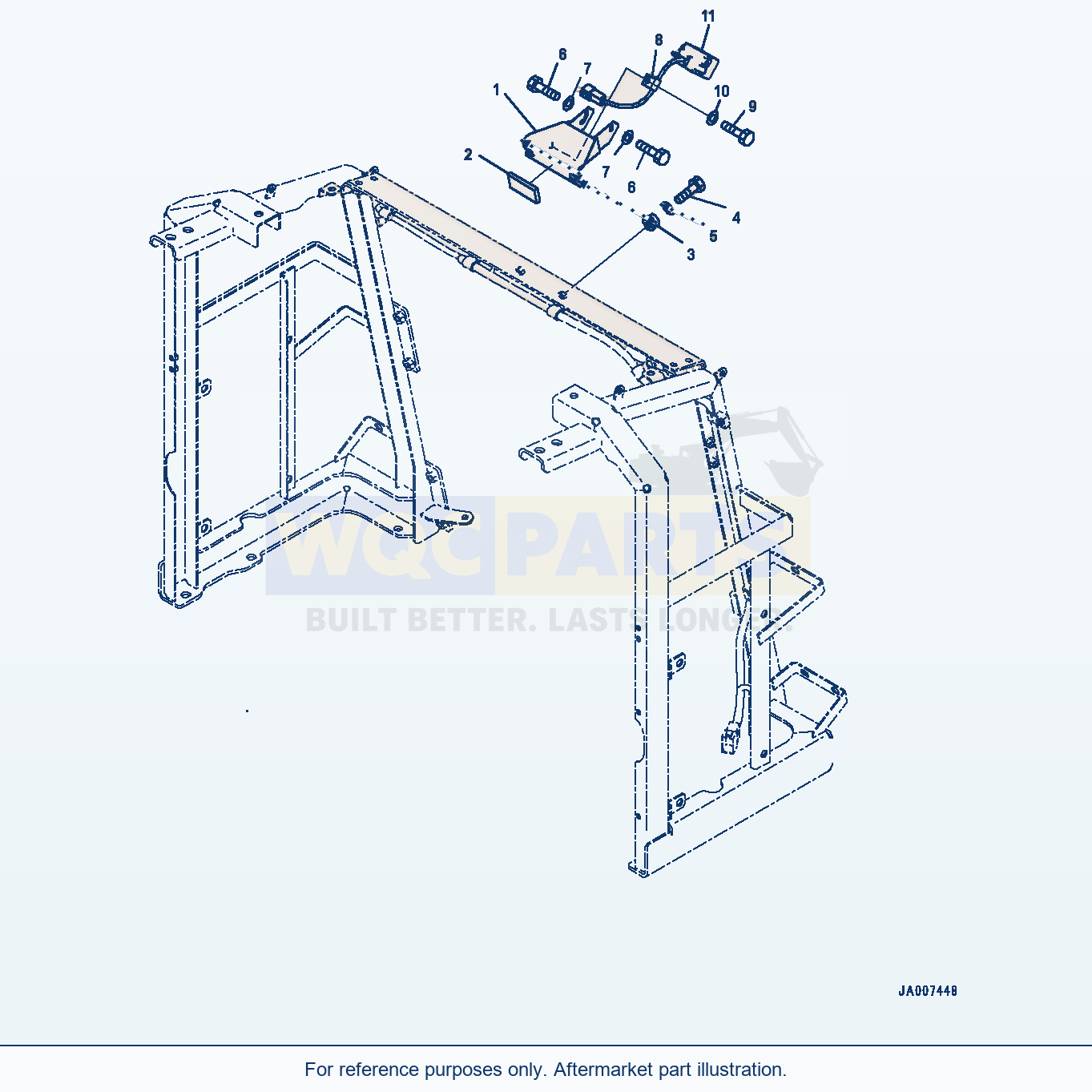 Komatsu WA380-7 Hood, Rearview Camera parts diagram