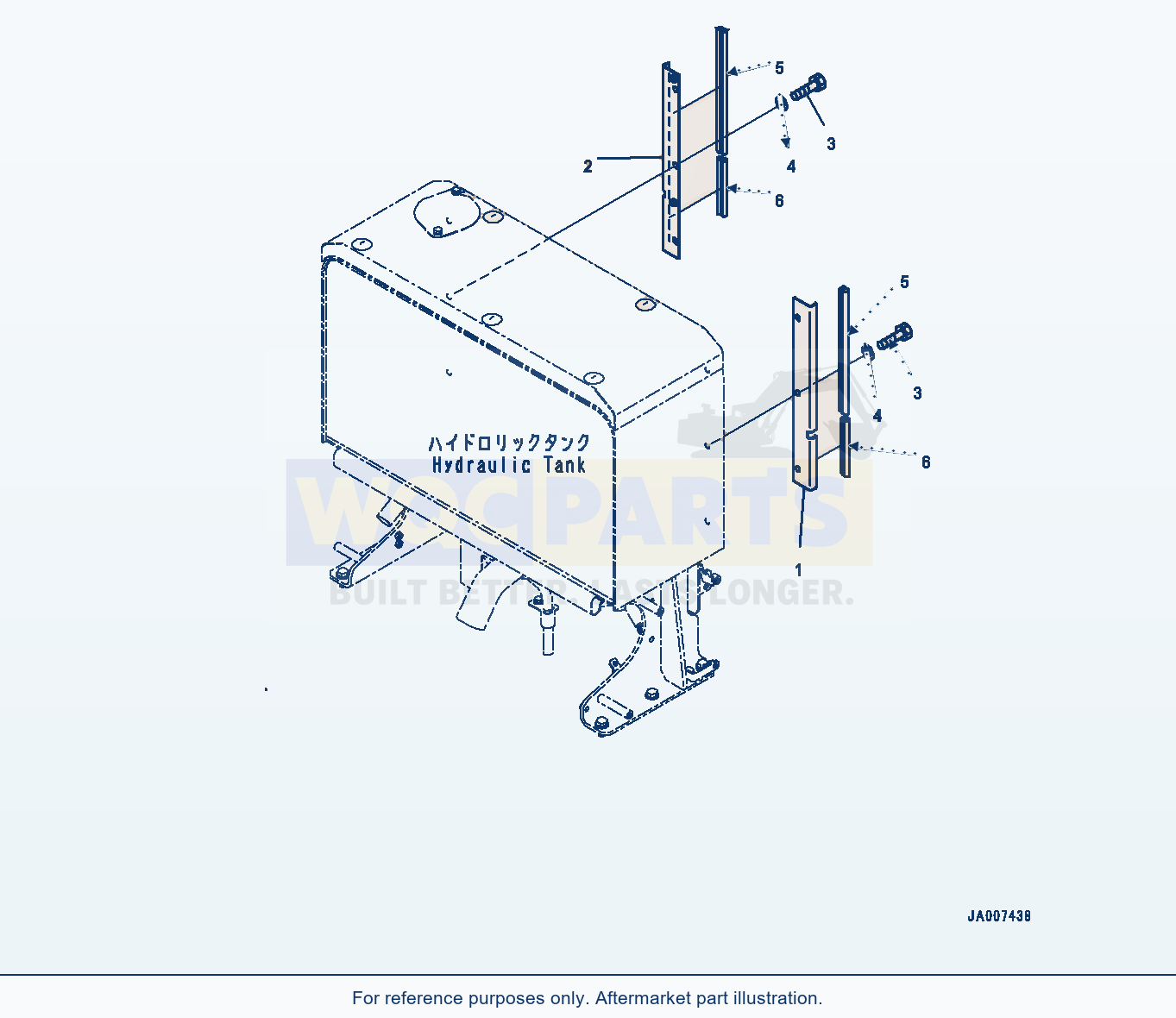 Komatsu WA380-7 Hood, Tank Seal parts diagram