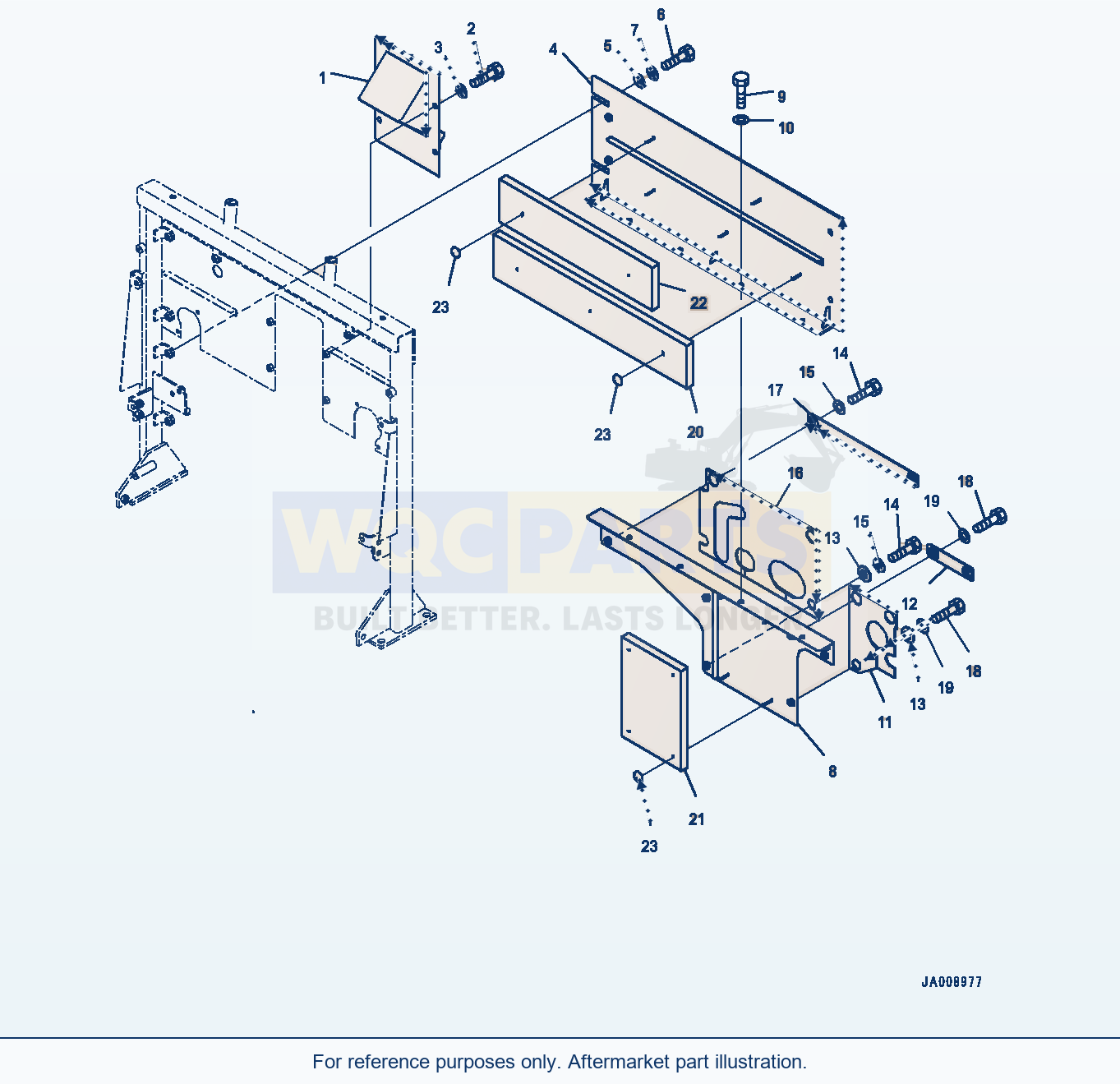 Komatsu WA380-7 Hood, With Cap Type, Rear Full Fender, Baffle parts diagram