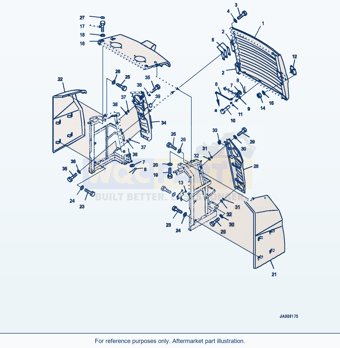 Komatsu WA380-7 Hood, With Cap Type, Rear Full Fender, Grille parts diagram